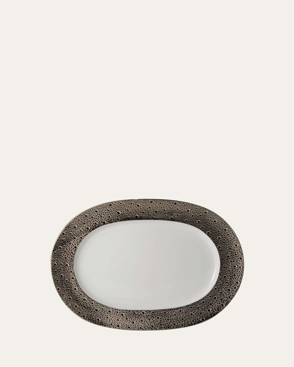 Ecume Platinum Oval Platter, 13.8"